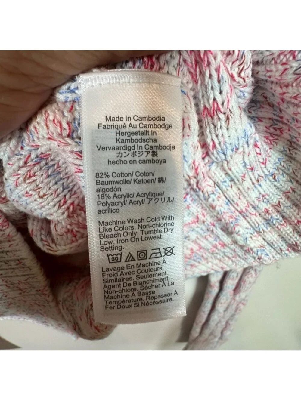 J. Crew Women's Pink and White Knit Sweater
